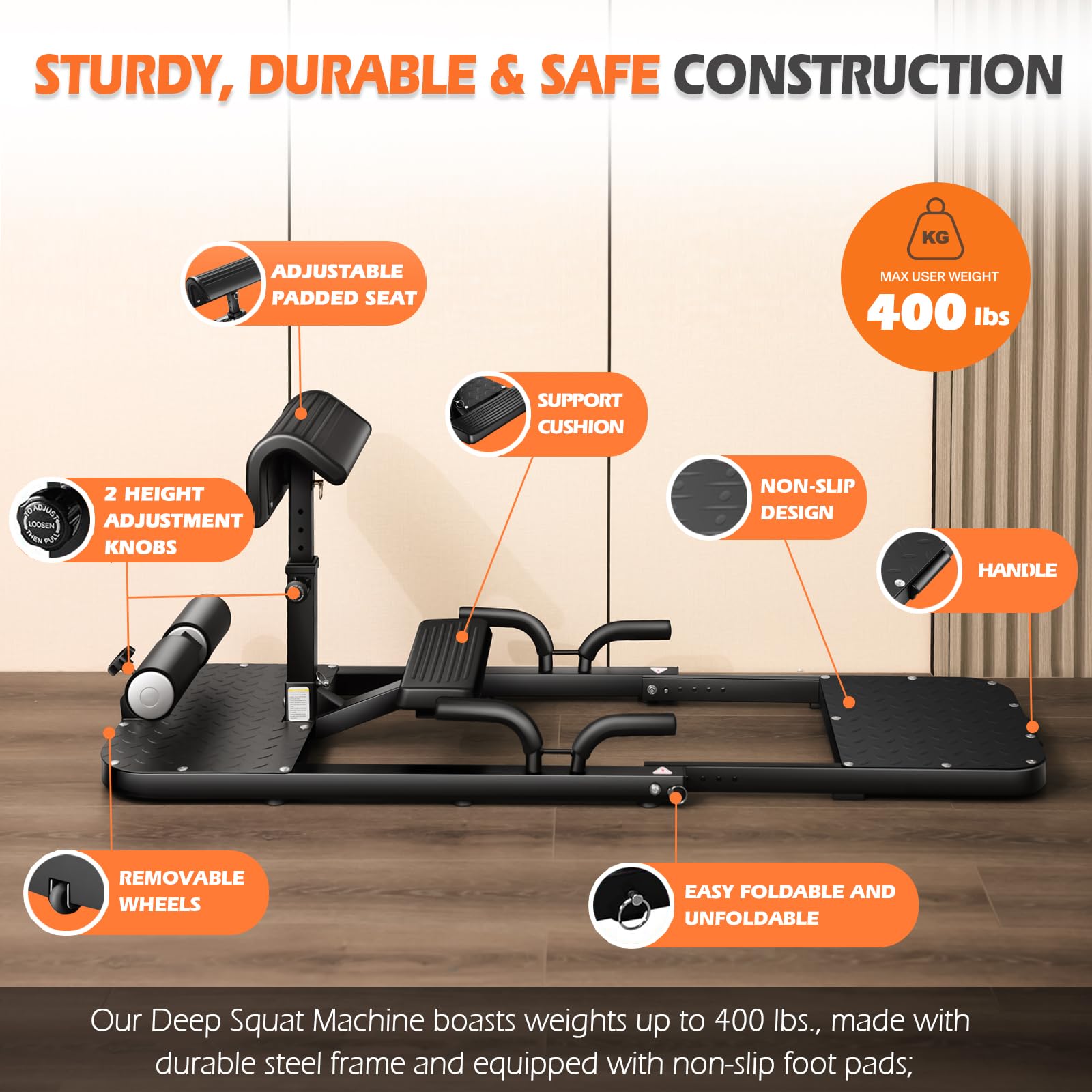 BODY RHYTHM Multifunctional Hip Thrust Machine - Sissy Squat & Glute Trainer for Home Gym, Bulgarian Split Squat Stand for Leg Workouts | Perfect for Strength Training, Booty Building & Lower Body Exercises