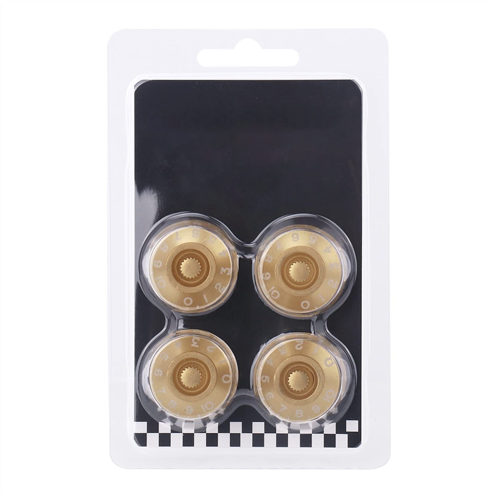 4 Pcs Gold & White Metric Acrylic Guitar Knobs - Volume & Tone Control for Electric Guitar Parts & Accessories | Perfect for DIY Guitar Upgrades & Customization
