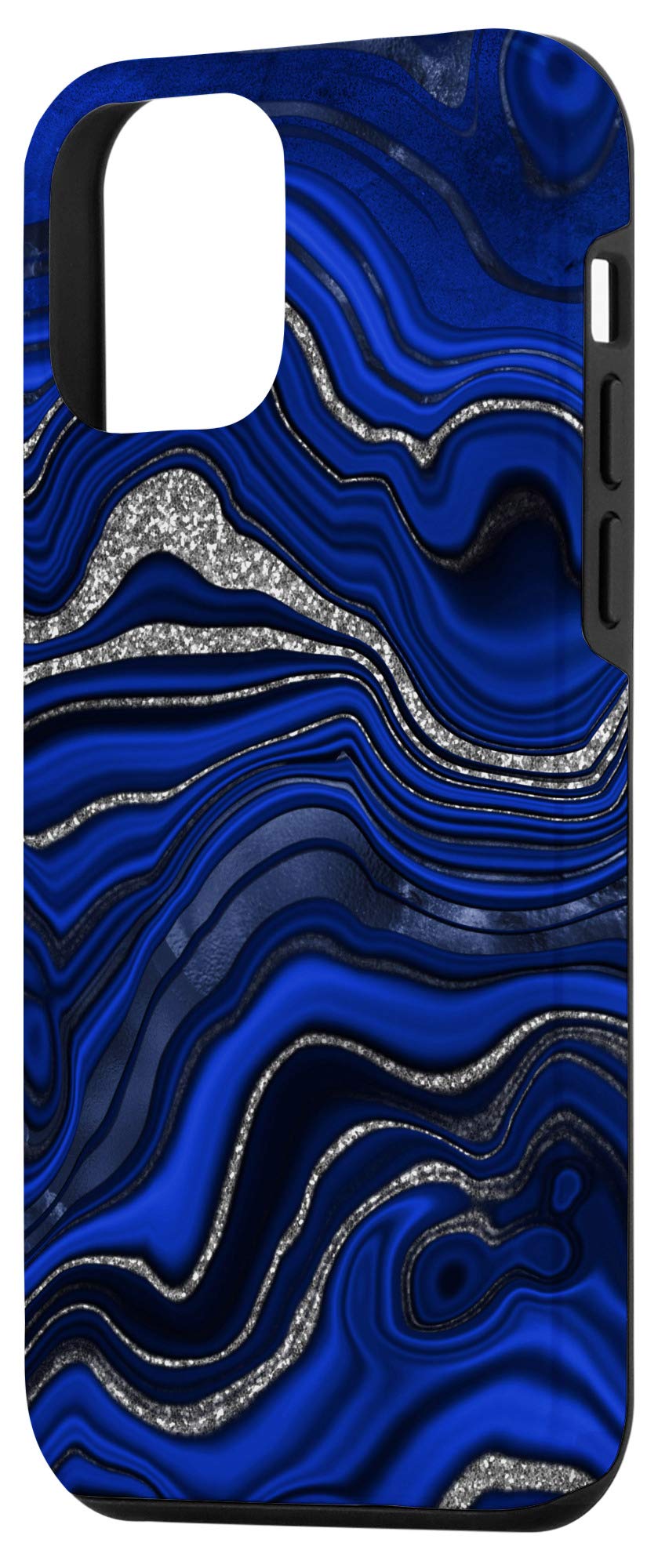 iPhone 12 mini 高品质蓝色银青金石设计保护壳 - 时尚耐用，适合日常使用、商务出行和休闲娱乐