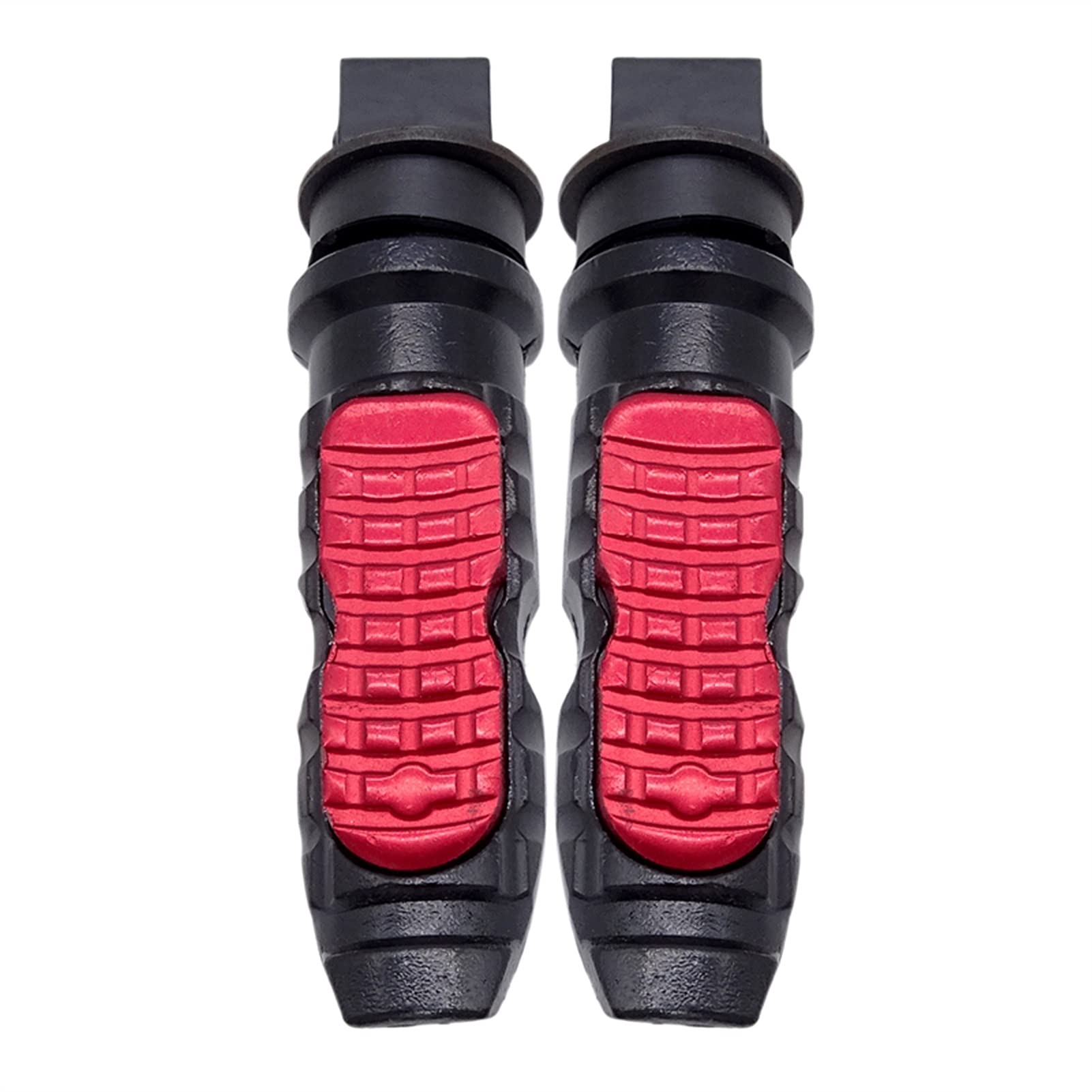 Universal Aluminum Motorcycle Passenger Footpegs - 1 Pair Red Rear Foot Pegs for Motorbike & Scooter Modification - Durable Footrest for Comfortable Riding on Long Trips & Commuting