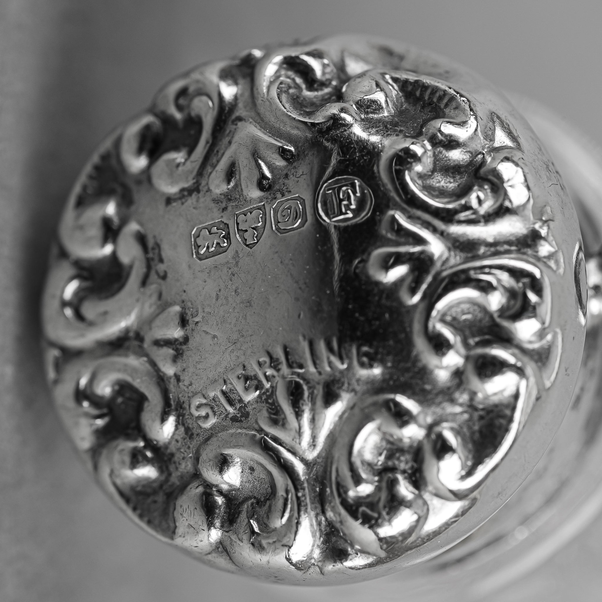 J.C. Plimpton & Co. Sterling Silver Crystal Perfume Bottle with Horn Top - Vintage Scent Bottle for Perfume, Essential Oils & Home Fragrance Display