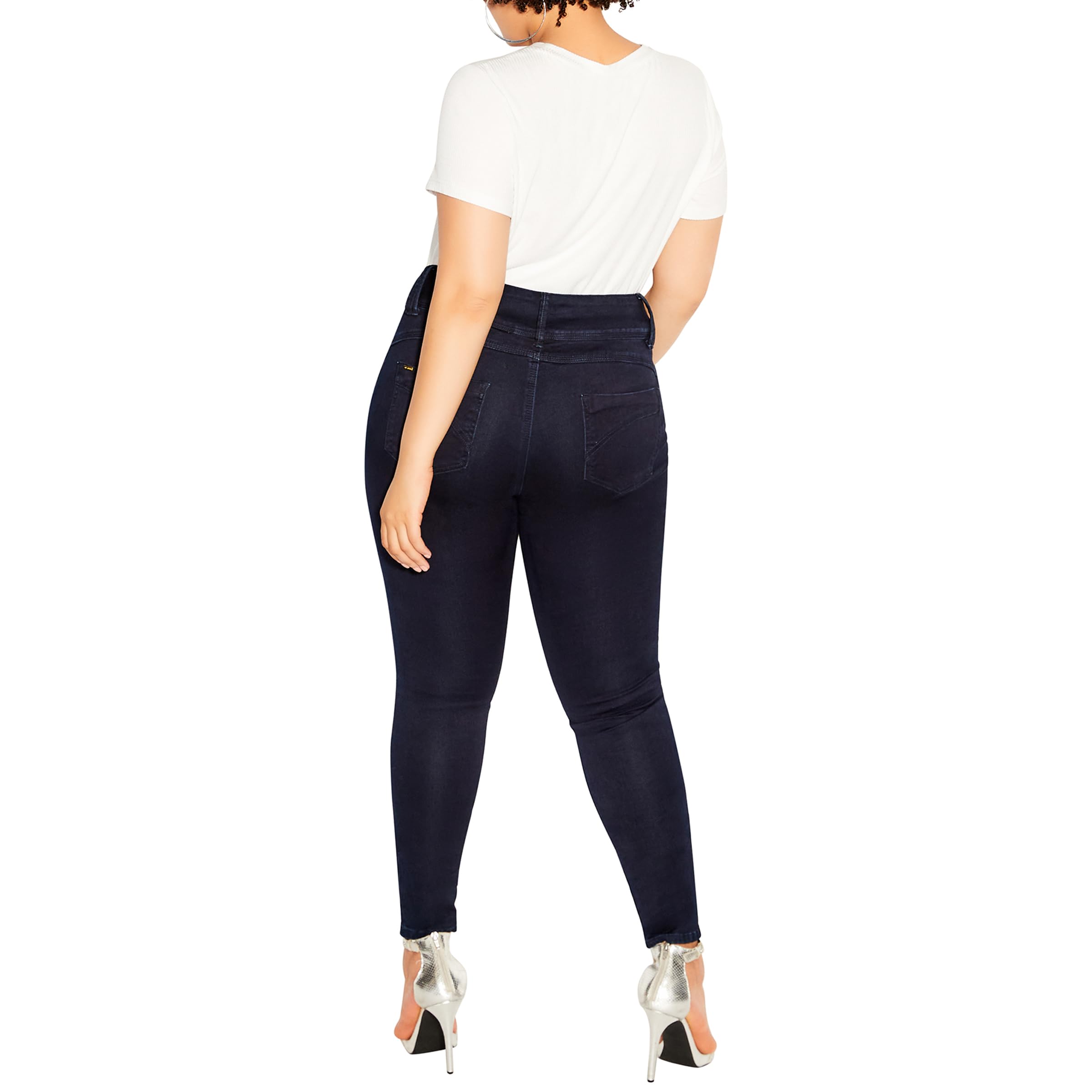 Women's Plus Size Skinny Jeans - Asha Regular Fit Stretch Denim Pants for Casual Wear & Everyday Comfort