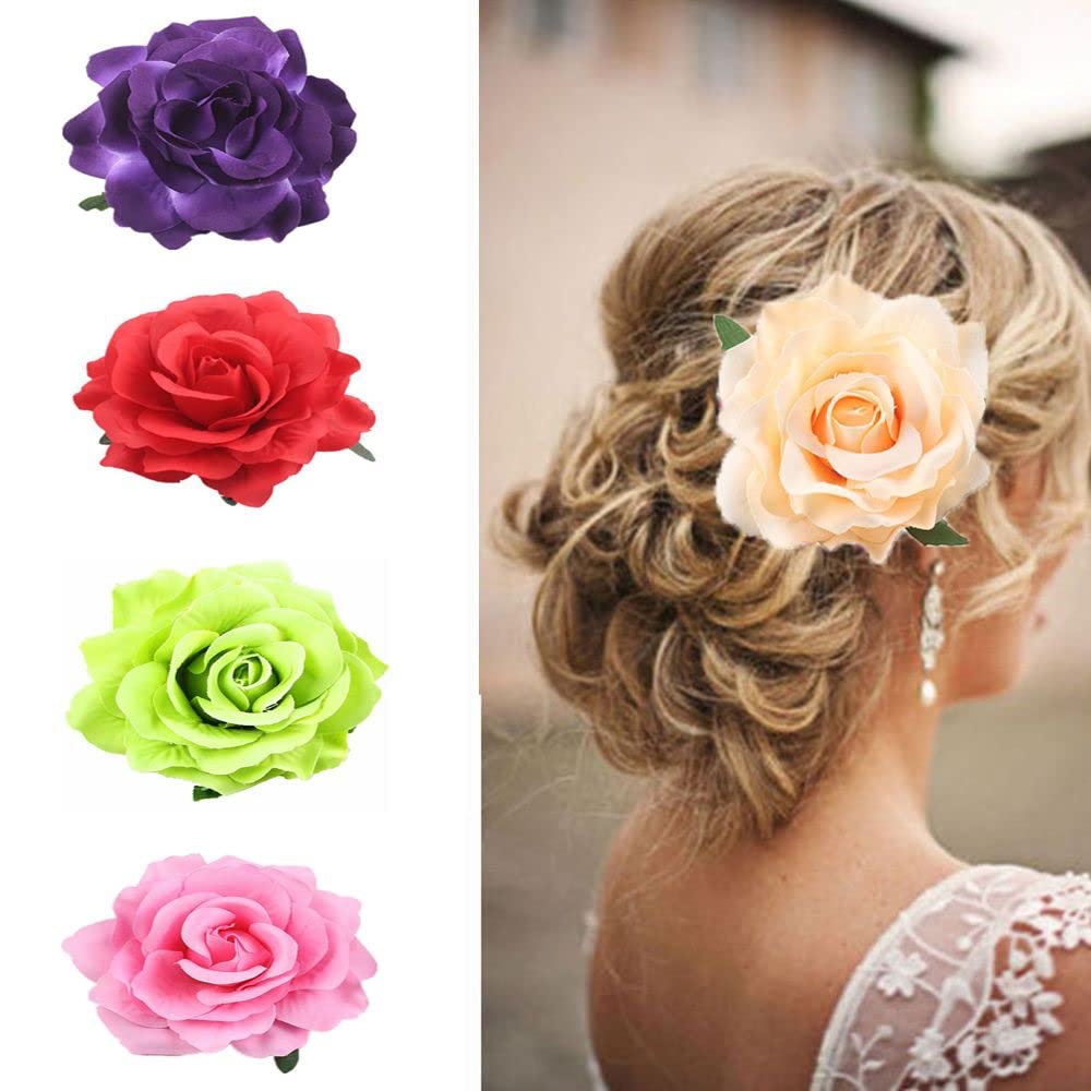 Yellow Rose Hairpin & Headdress Brooch for Brides & Bridesmaids | Wedding Accessories | Perfect for Bridal Shower, Ceremony & Photo Shoots
