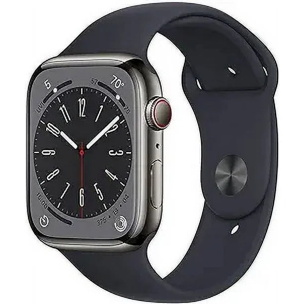 Apple Watch Series 8 45mm Stainless Steel Graphite GPS + Cellular Smartwatch - Fitness Tracking, Heart Rate Monitor & Water Resistant for Workouts & Swimming