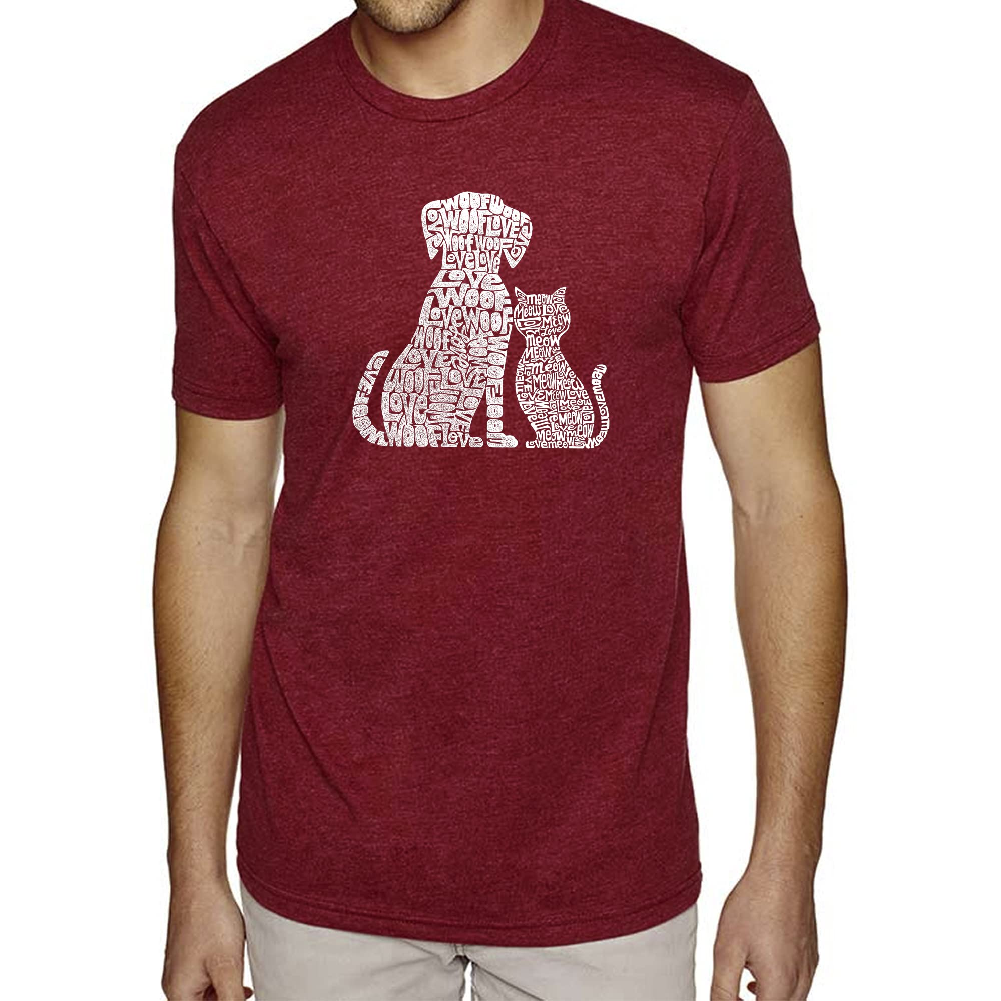 Premium Men's Graphic T-Shirt with Dogs & Cats Word Art Design - Casual Wear, Pet Lover Gift, Street Style Outfit