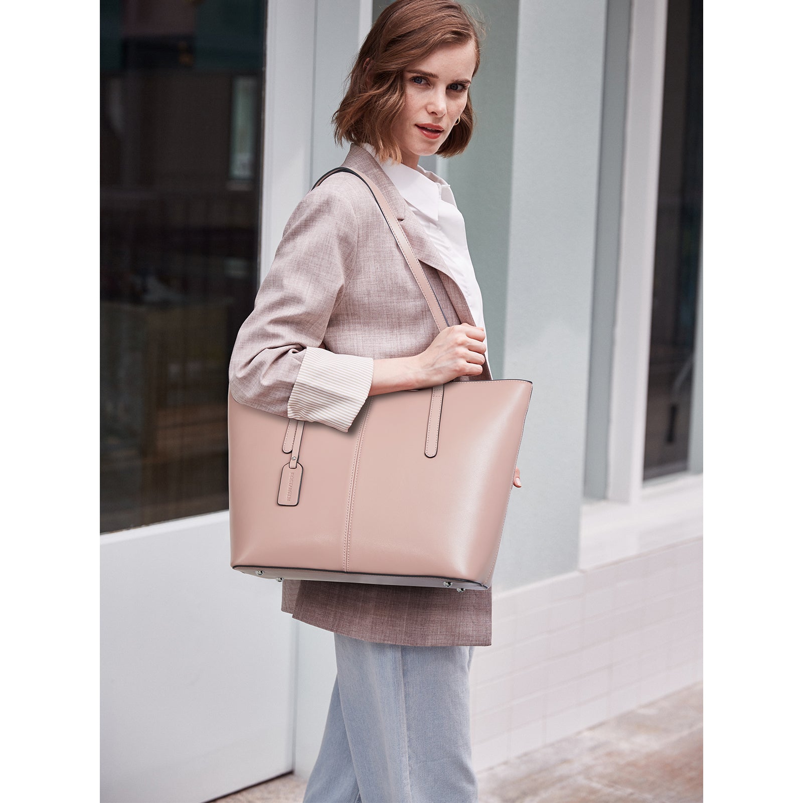 Carol Leather Work Tote Bag 16