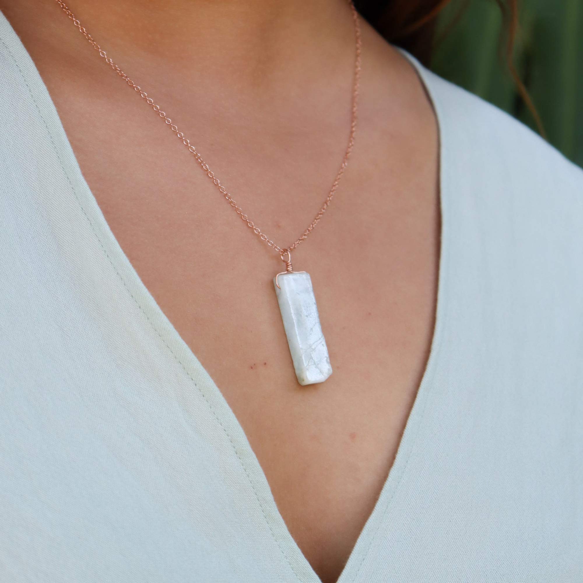 14K Rose Gold Filled Aquamarine Pendant Necklace - Elegant Birthstone Jewelry for Women, Perfect Gift for Anniversary, Birthday & Special Occasions