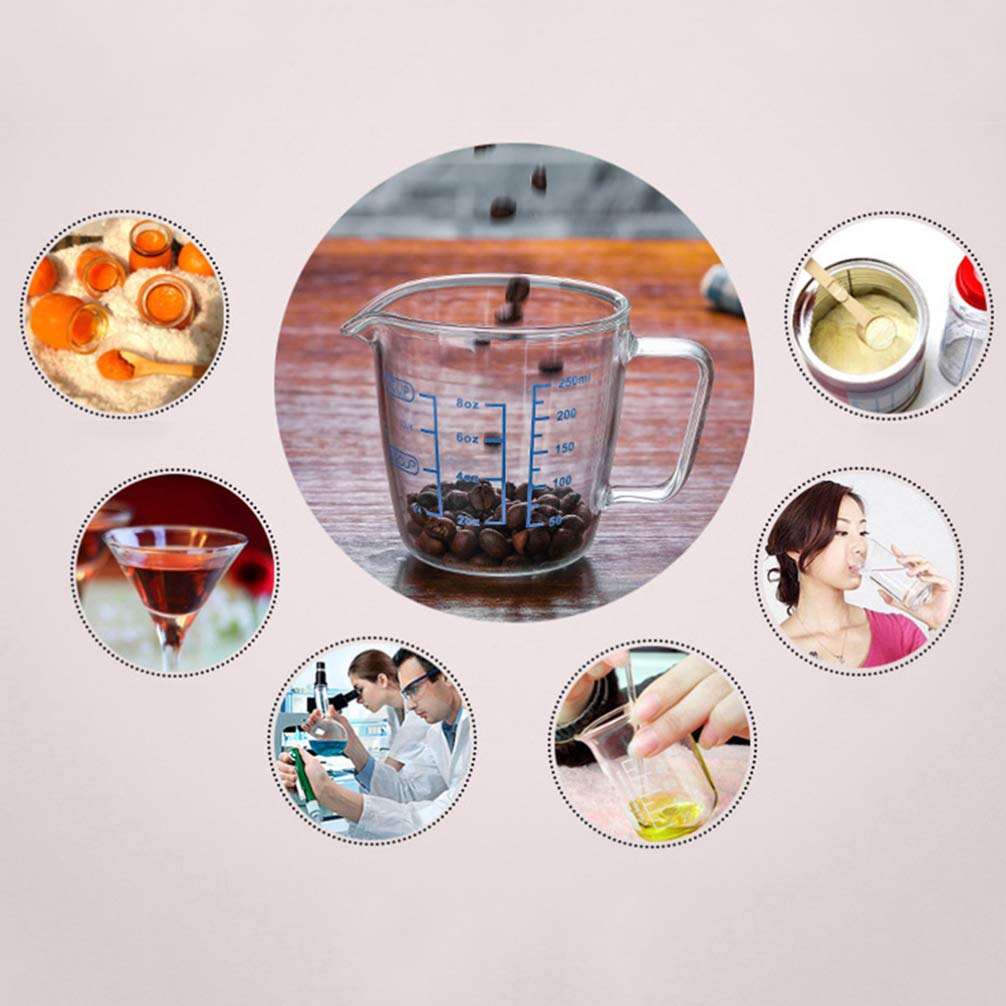 Heat Resistant Glass Measuring Cup with Lid - 250ml, Microwave Safe, Easy to Read Scale Markings - Perfect for Baking, Cooking, and Liquid Measurement in Kitchen