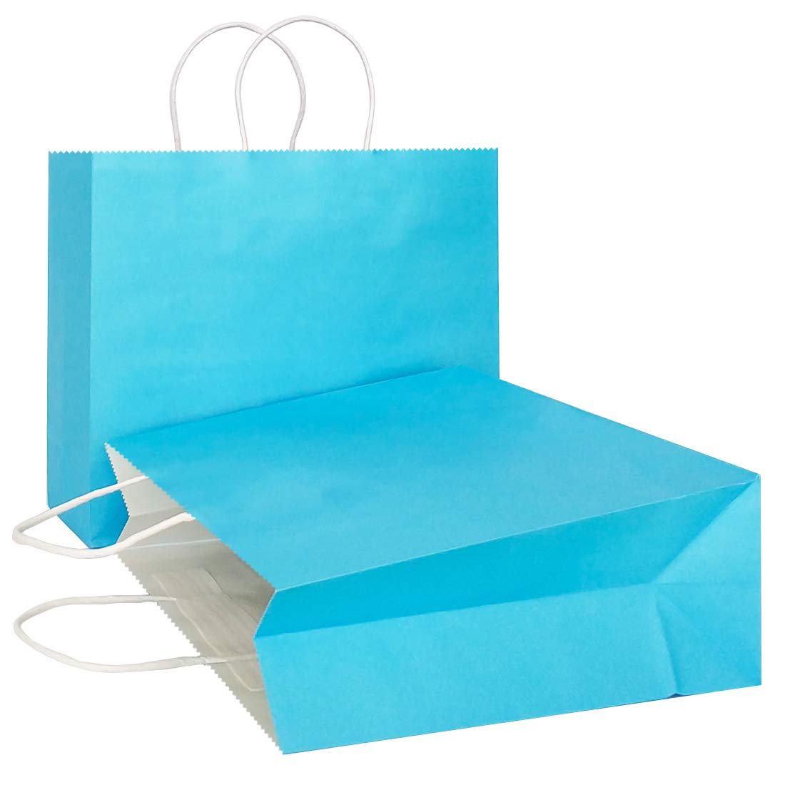 AZOWA Large Kraft Paper Gift Bags with Handles - 12.5x4.7x10.2 Inches, Blue, 12 Pack - Perfect for Birthday Parties, Wedding Favors & Holiday Gift Wrapping