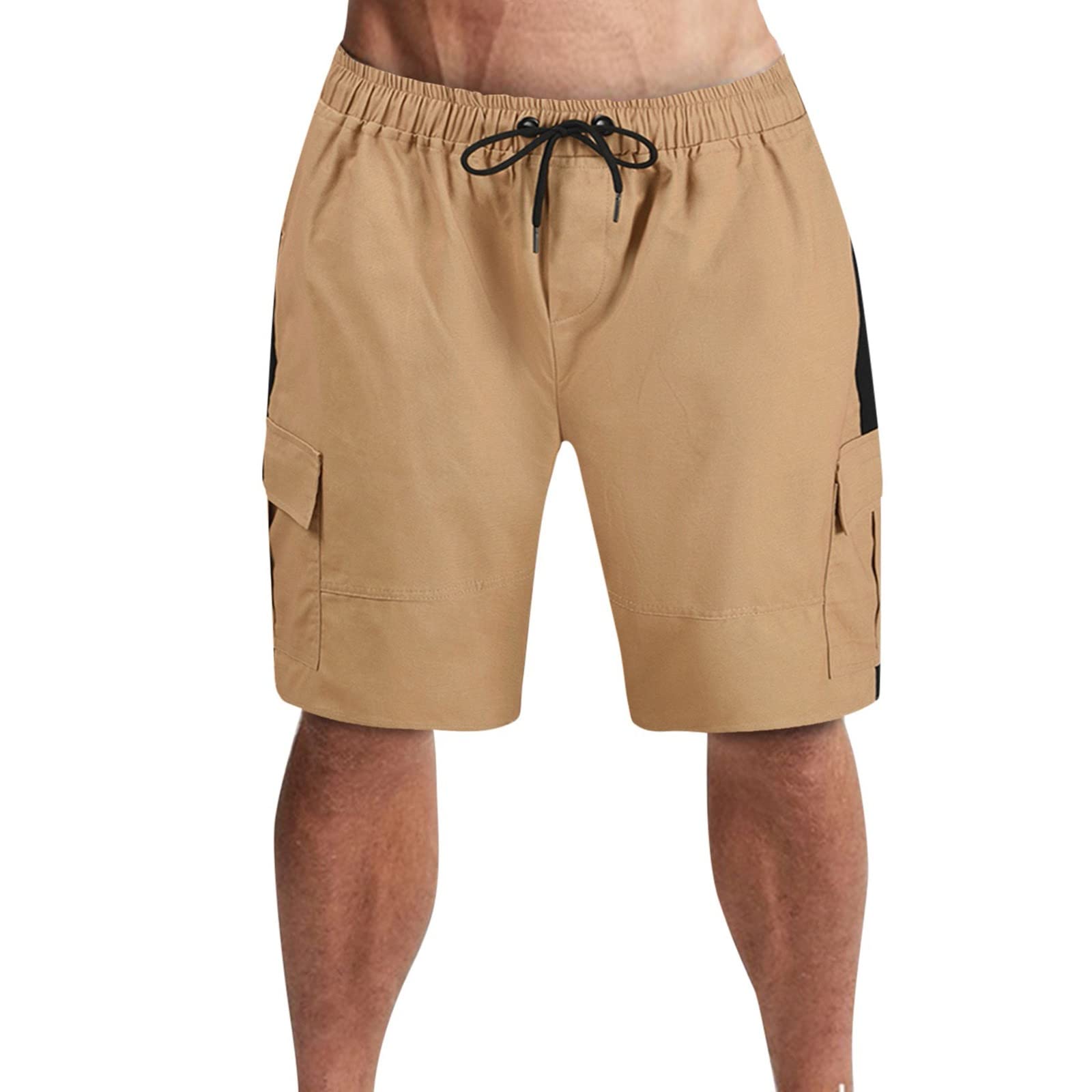**Men's Summer Beach Shorts - Casual Solid Color Drawstring Pants with Pockets | Perfect for Swimming, Surfing, and Outdoor Activities**