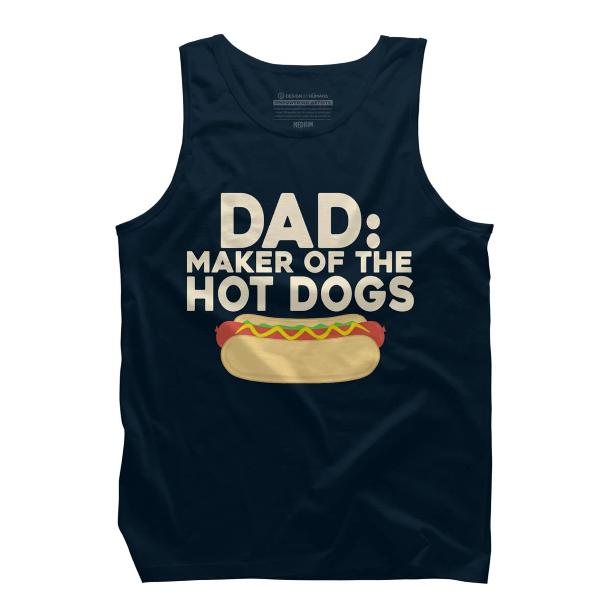 Design By Humans Men's Funny Dad Maker of The Hotdogs Graphic Tank Top - Cool Casual Summer Tee for BBQ, Beach & Father's Day Gifts