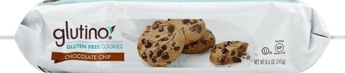 Glutino Gluten Free Chocolate Chip Cookies - 8.6 oz Pack | Delicious Snack for Allergies, School Lunches & Keto Diet