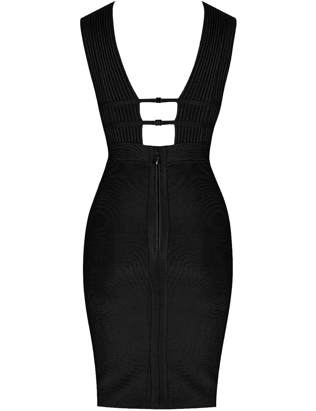 Madam Uniq Sexy Plunge V-Neck Bandage Bodycon Dress for Women - Tight Fitting Cocktail Party Dress with Cut Out Design | Perfect for Night Out, Club Wear, Date Night and Special Occasions
