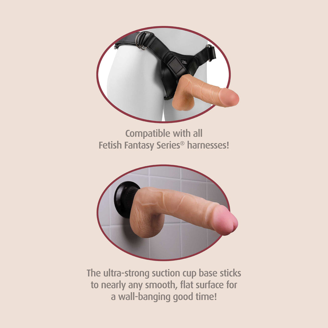 Real Feel Deluxe No. 9 | 9.5 Inch Vibrating Dildo with Suction Cup Base for Hands-Free Pleasure - Perfect for Solo Play, Couples & Shower Use