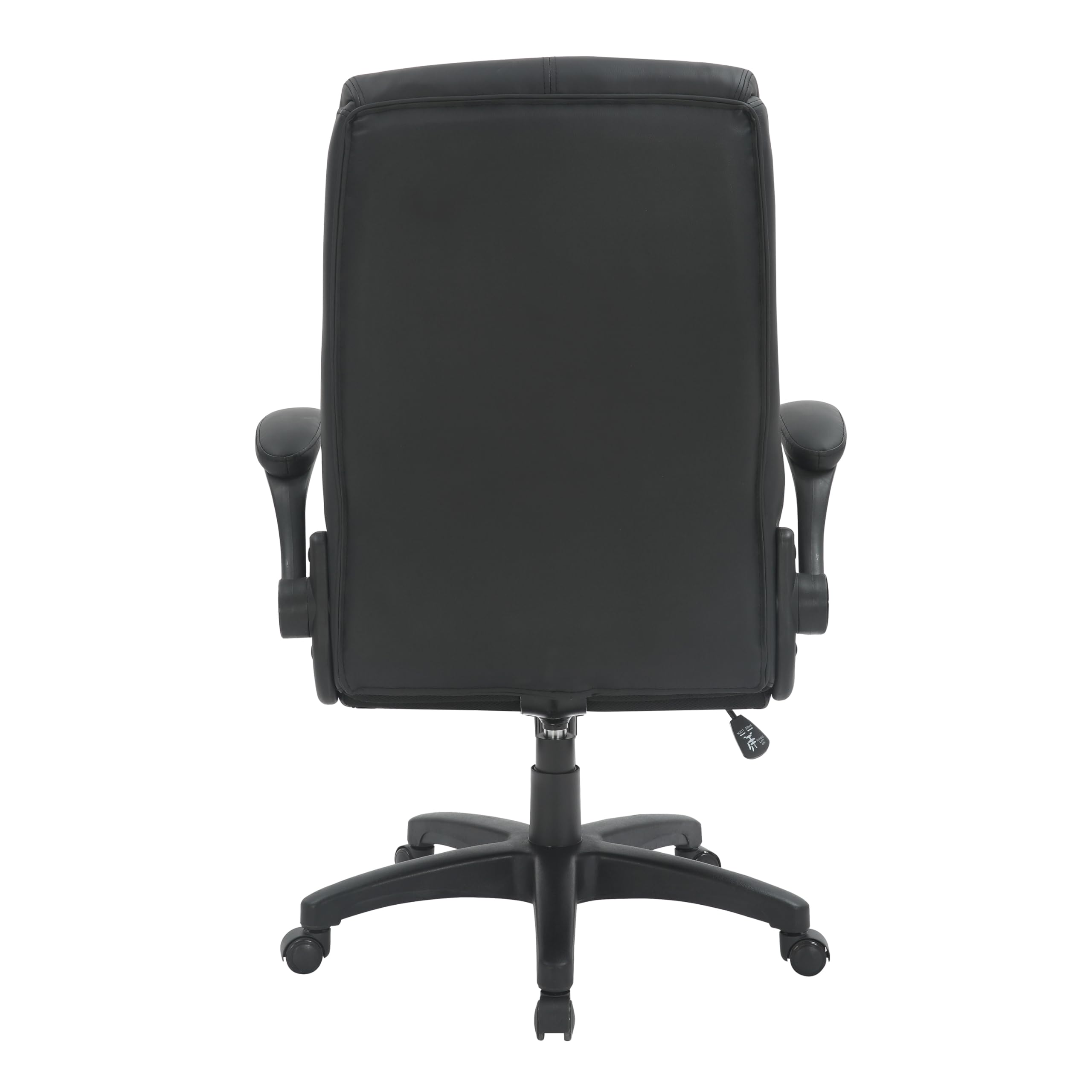 Premium Executive Leather Office Chair with Padded Flip-Up Armrests, Height Adjustable & Tilt Control - Ergonomic PU Desk Chair in Black for Home Office, Conference Room or Executive Suite