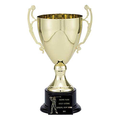 Customizable 13 Inch Gold Trophy Cup on Black Base - Personalized Awards & Gifts for Sports, Corporate Events & Academic Achievements