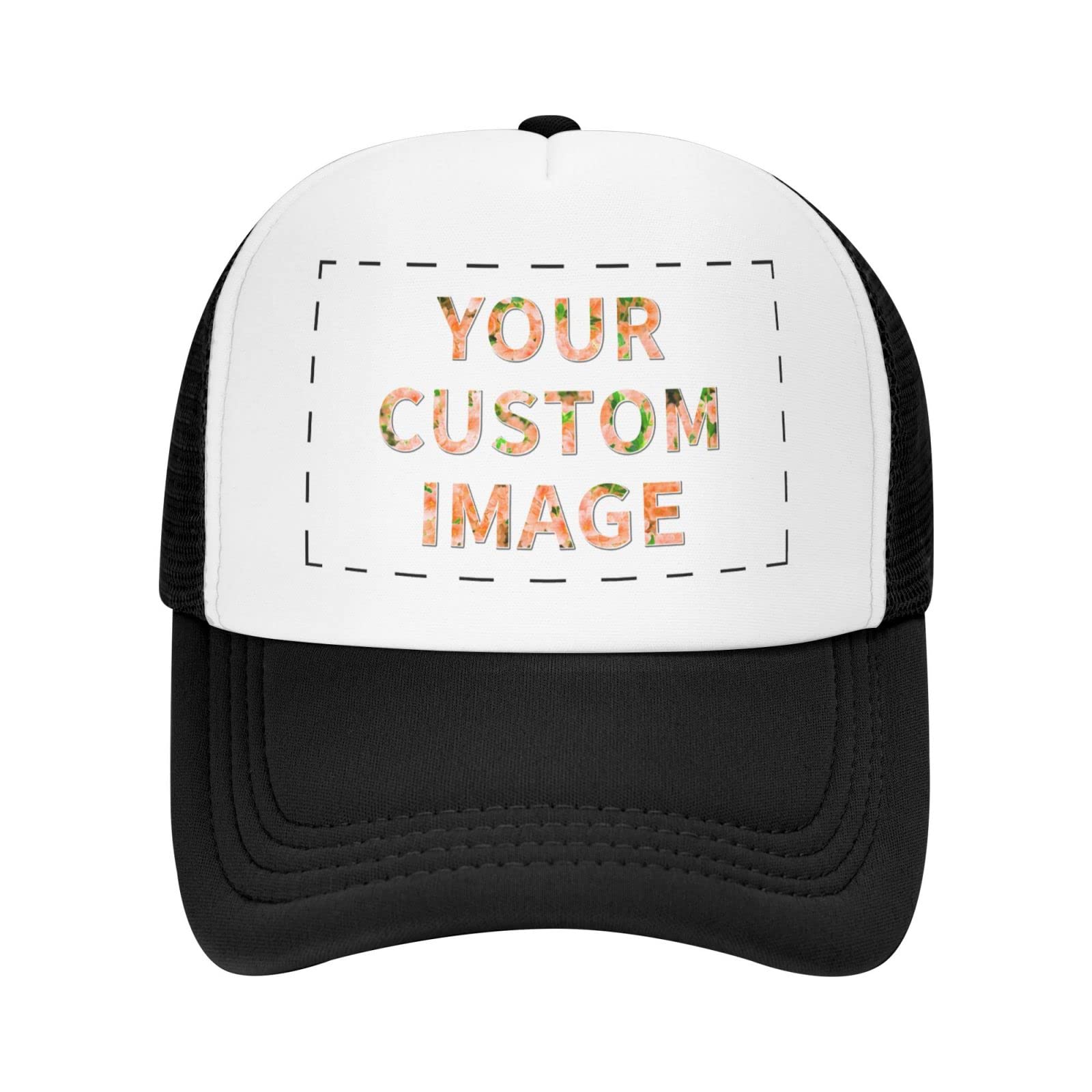 Custom Trucker Hats for Men & Women - Personalized Photo Baseball Caps - Design Your Own Hat - Black - Perfect for Sports, Outdoor Activities & Fashion Accessories