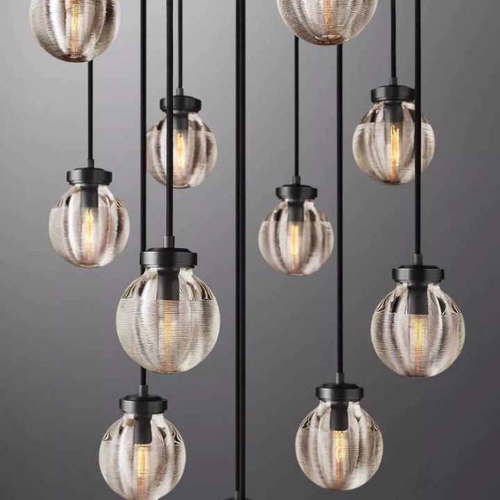 Augety Modern Round Chandelier - 22 Inch Spherical Crystal Ceiling Light Fixture for Dining Room, Living Room, Bedroom, and Foyer Lighting