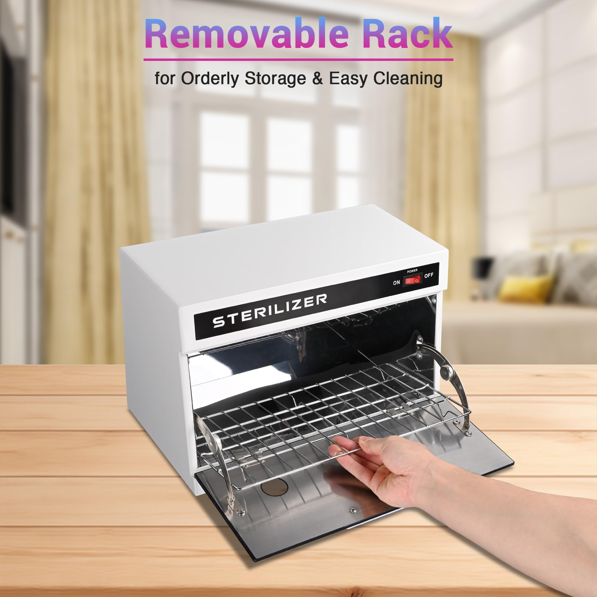 BYOOTIQUE 13L UV Nail Tool Cleaning Machine Cabinet with 275nm Blue Light - Professional Manicure, Pedicure, Facial & Barber Equipment for Salon, Spa & Home Use - Sanitize Nail Clippers, Tweezers & Metal Tools
