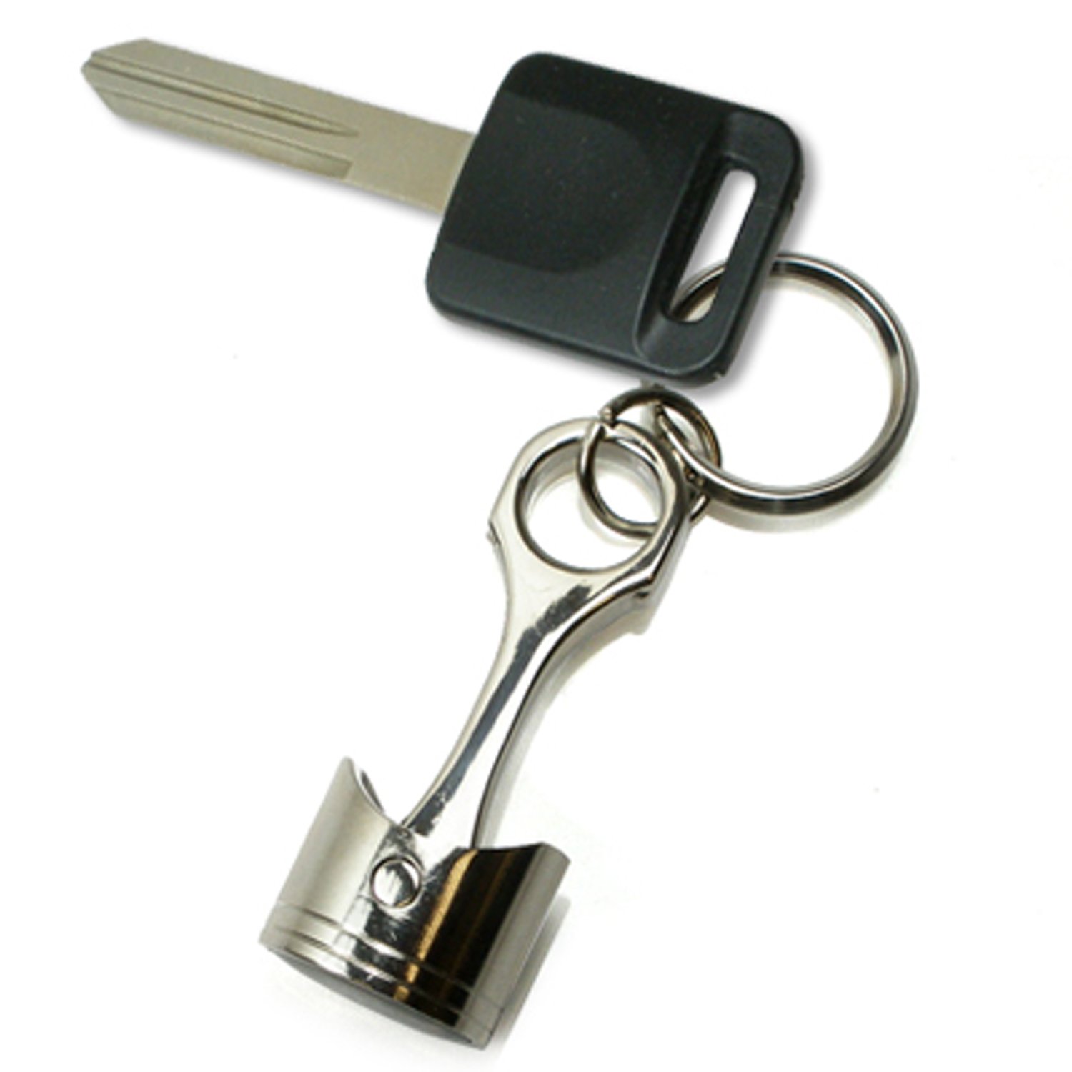 Jeep Engine Piston & Rod Metal Keychain - Chrome Finish Car Accessory for Jeep Wrangler, Cherokee & Gladiator - Perfect Gift for Jeep Enthusiasts & Off-Road Adventures