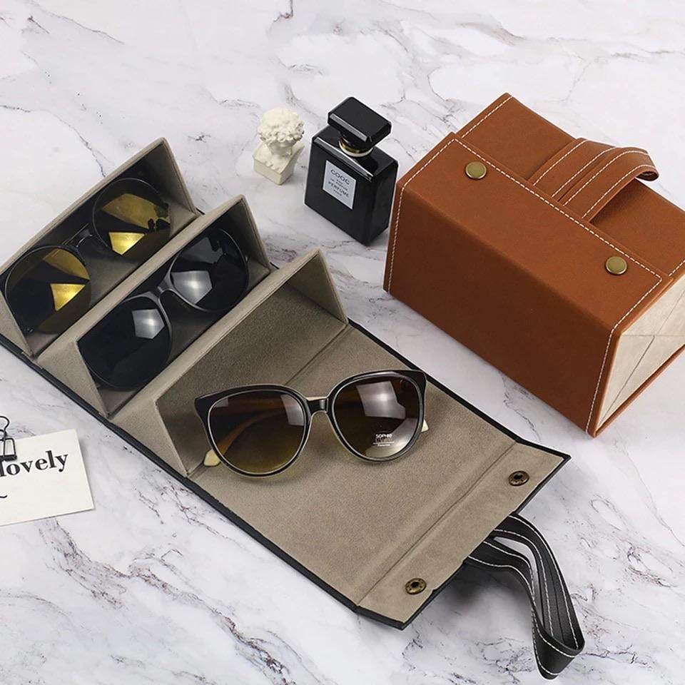 Bean Sunglass Organizer Case - Compact & Durable Eyewear Storage Pouch for Travel, Car, and Home Organization