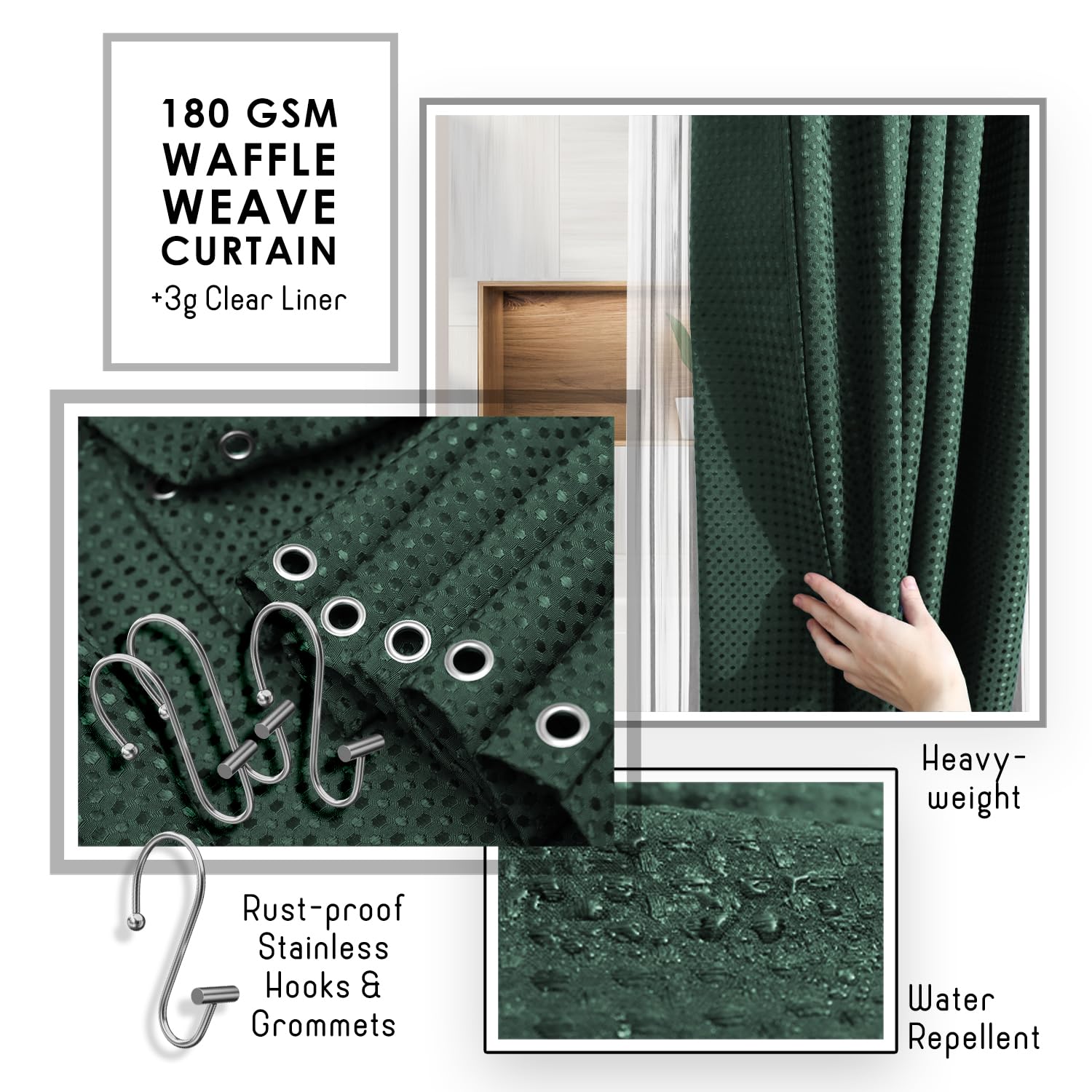 27-Piece Bathroom Accessories Set with Shower Caddy, Non-Slip Bath Rugs, Soap Dispenser & More - Complete Green Bathroom Decor for Shower, Toilet & Sink Area - Perfect for Home, Apartment & Guest Bathroom