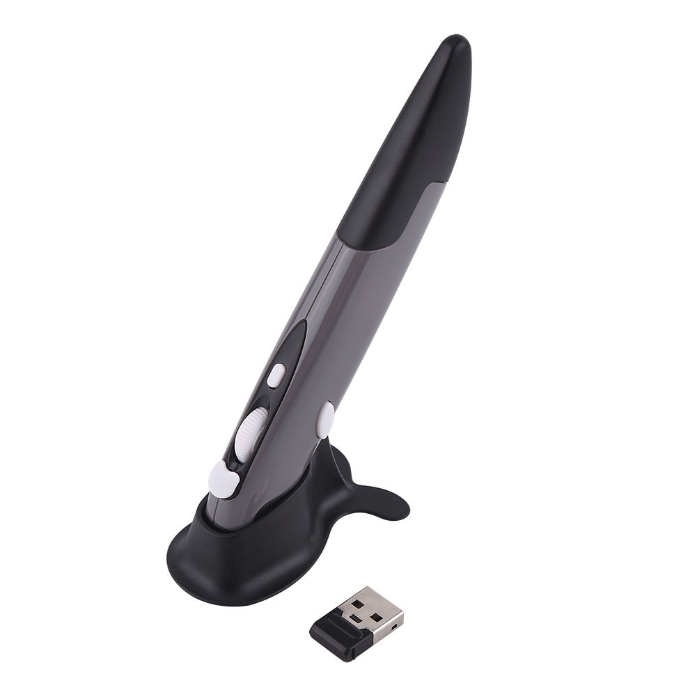 Cuifati 2.4GHz Wireless Mouse with Optical Pen - Long 3-Year Battery Life, Ergonomic Design for Laptop, PC, Mac - Perfect for Office Work, Gaming & Travel (Gray)