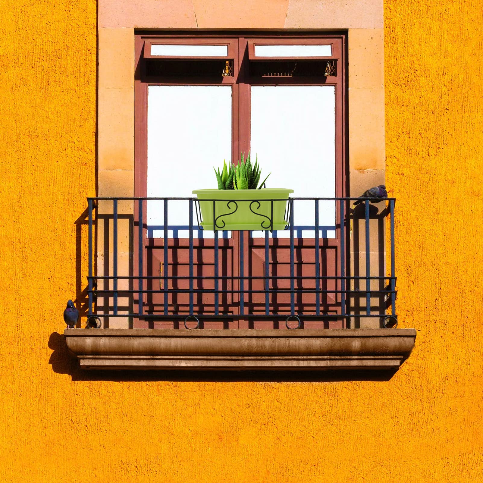 Hemoton 1 Set Hanging Flower Pots for Balcony Railing - Multi-Functional Gardening Planters for Vegetables, Herbs & Flowers - Perfect for Small Space Gardening, Indoor/Outdoor Decor