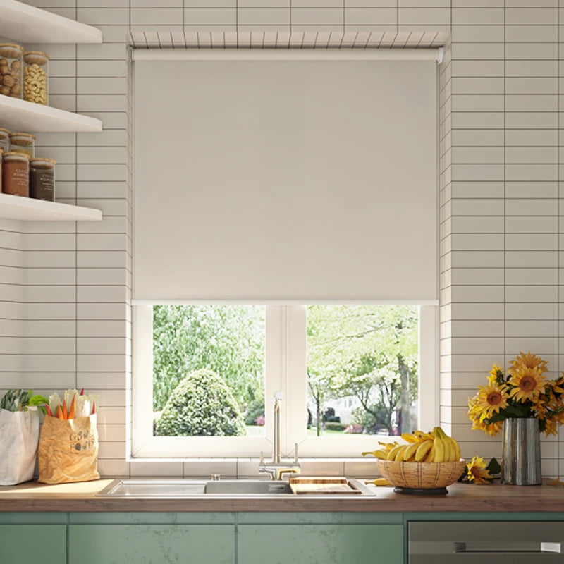 Hayden Blackout Polyester Waterproof Roller Shade - Light Blocking Window Treatment for Bedroom, Nursery & Home Theater