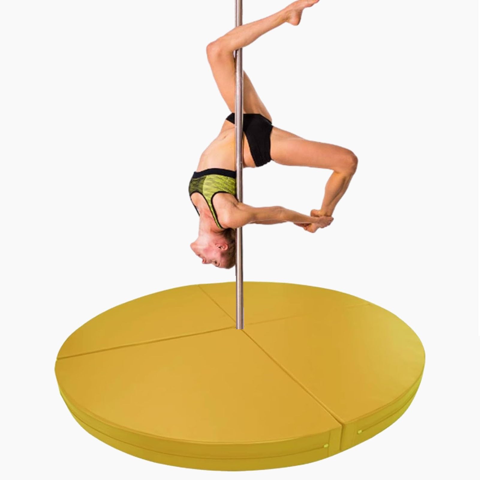 Yellow Aerial Yoga Crash Mat - Foldable & Portable Pole Dancing Safety Pad (3cm/5cm/10cm Thickness Options) - Professional Lyra Hoop Fall Protection Mat for Beginners & Experts - Perfect for Home Studios, Yoga Classes & Circus Training