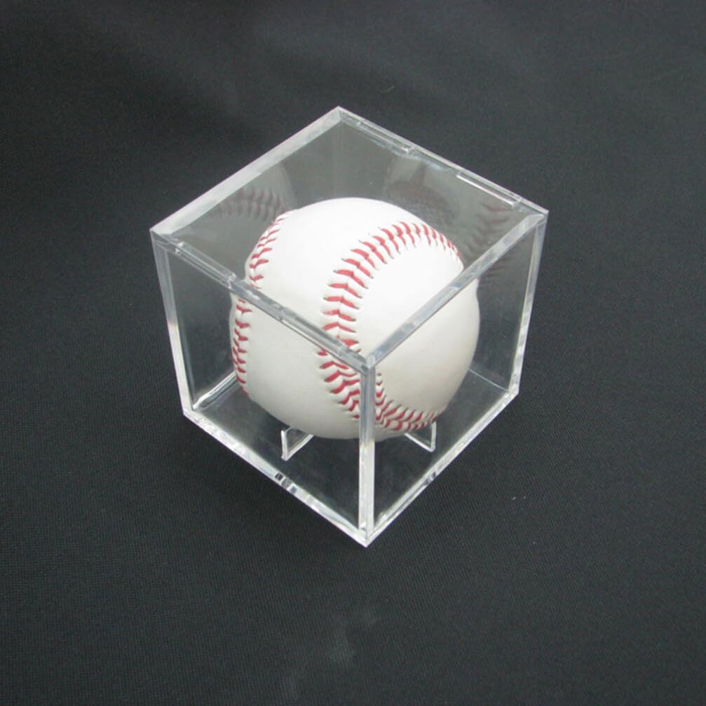 2 Pack Clear Acrylic Baseball Display Stand - Transparent Ball Holder Support Base for Sports Memorabilia, Perfect for Showcasing Autographed Baseballs in Home or Office Collections