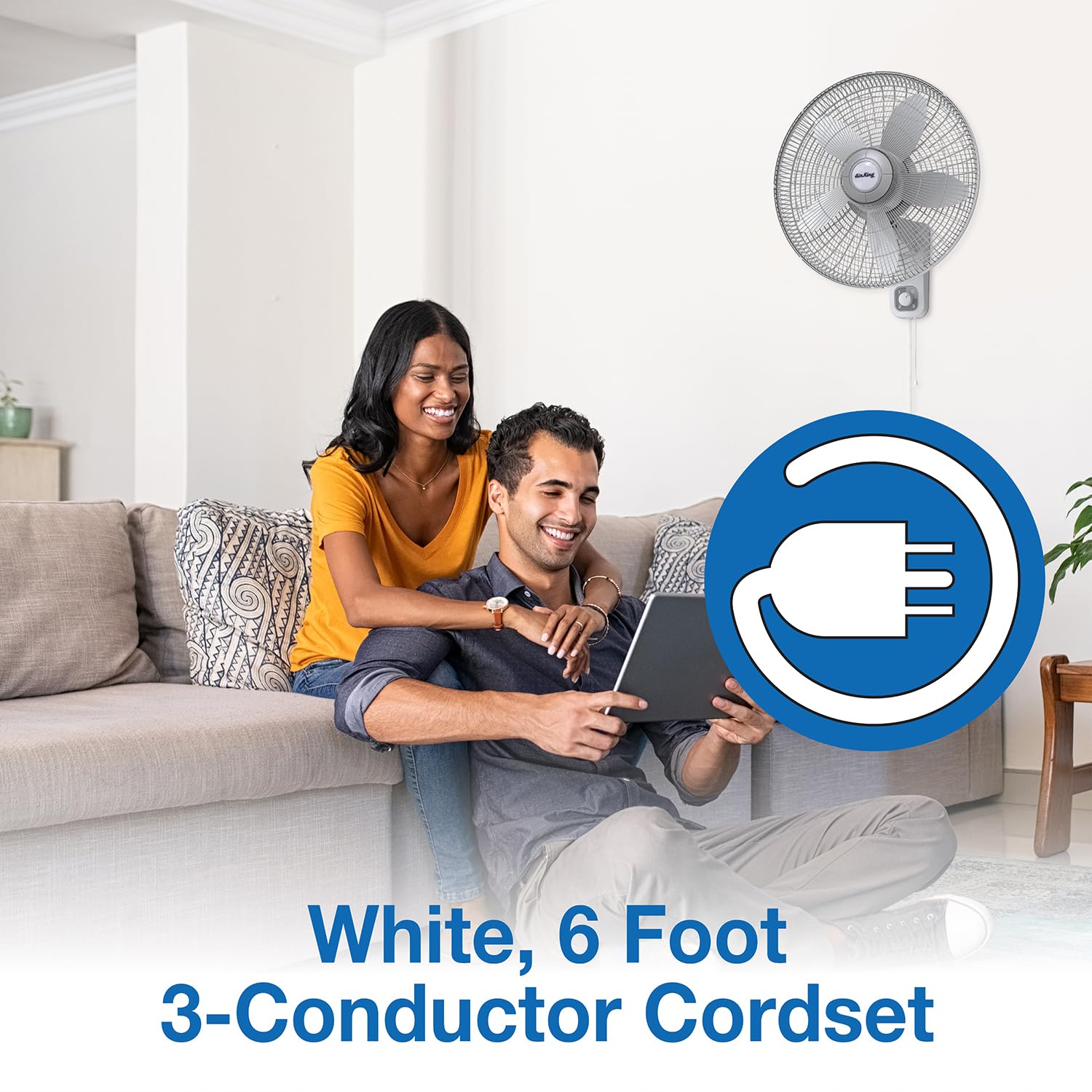 Air King 9018 18-Inch Commercial Grade White Oscillating Wall Mount Fan - Perfect for Restaurants, Warehouses & Home Cooling