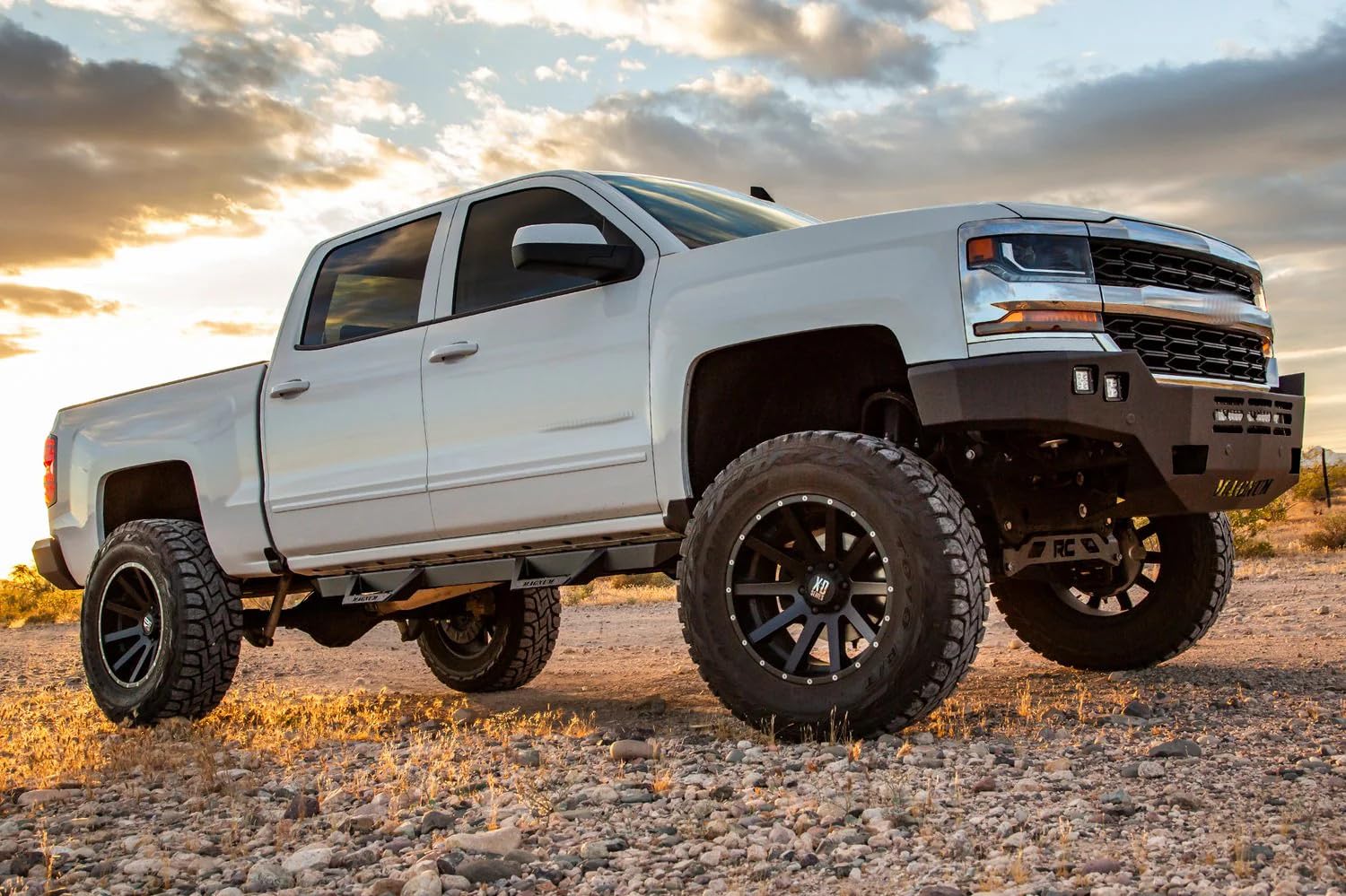 **Black Magnum RT Drop Steps Running Boards for 2019-2025 Ford Ranger Crew Cab - Heavy Duty Side Steps for Off-Road & Daily Driving**