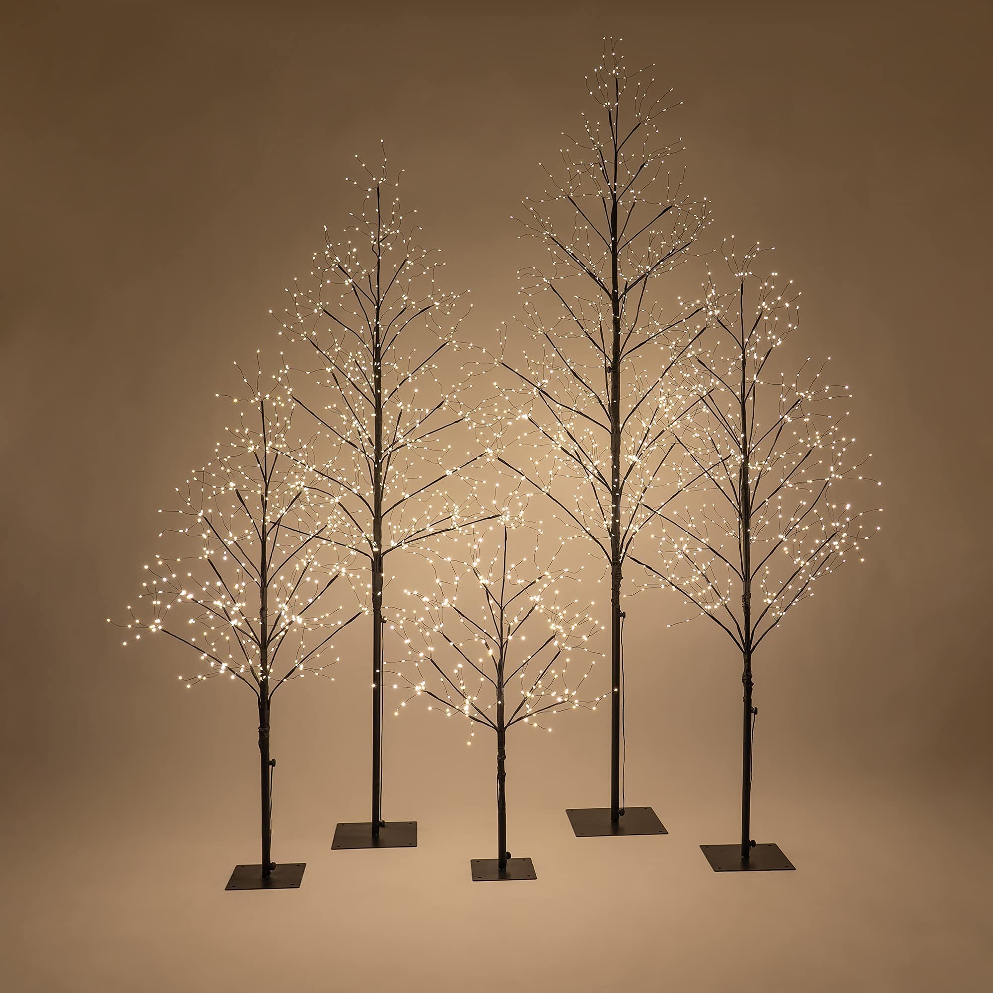6 Ft Black LED Fairy Light Tree Decor - 750 Warm White Lights for Indoor & Outdoor Christmas, Wedding, Party, and Garden Decoration