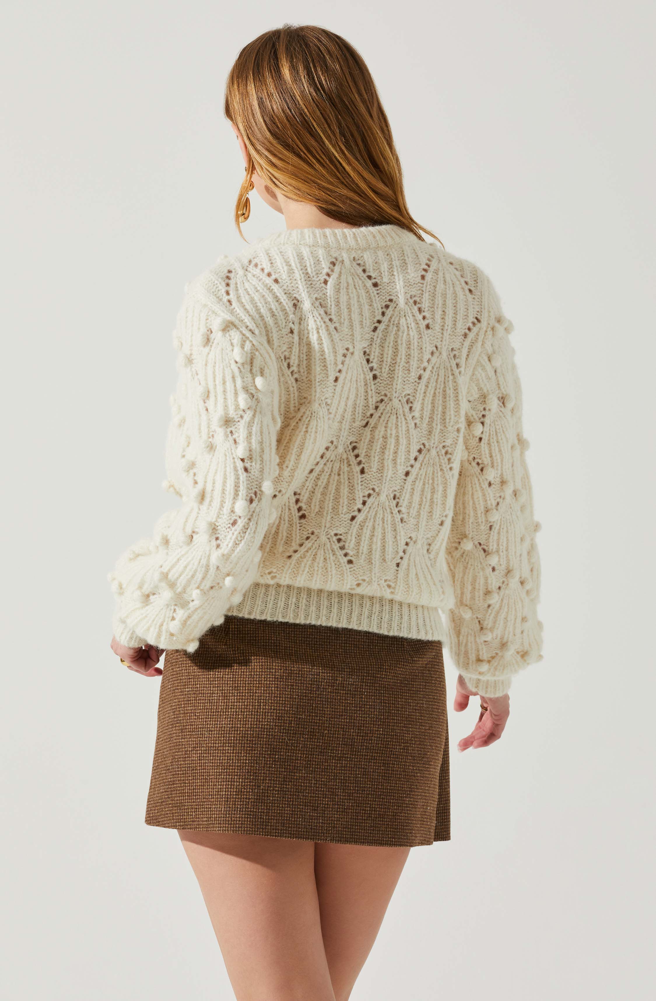 Lexi Women's Pom Pom Embellished Knit Sweater - Cozy Winter Pullover for Casual Outings & Holiday Parties