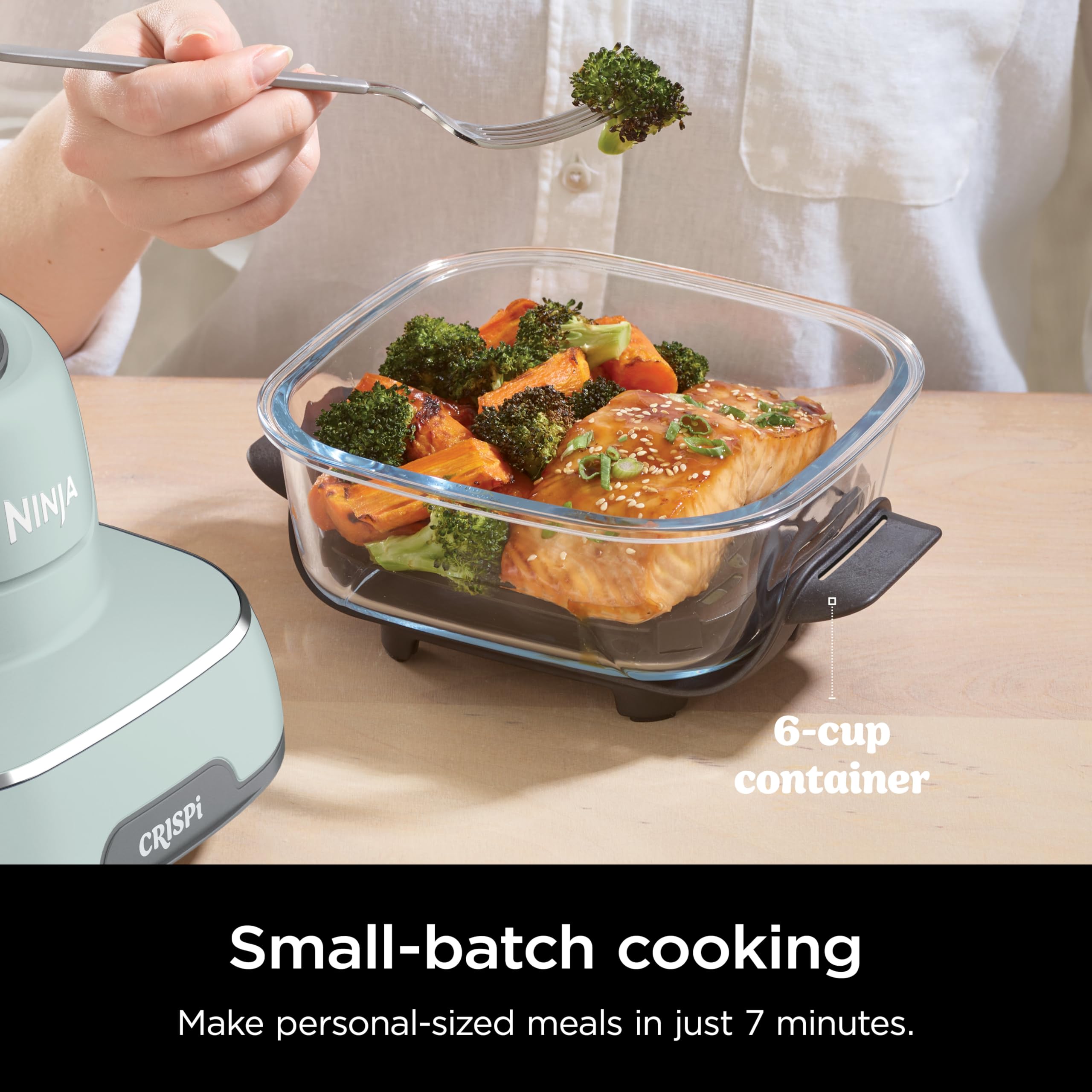 Ninja Crispi Air Fryer - 4QT & 6 Cup Glass Containers with Lids | Microwave, Freezer & Dishwasher Safe Non-Toxic Cooking System | Air Fry, Bake, Reheat | Perfect for Quick Meals, Meal Prep & Healthy Cooking at Home