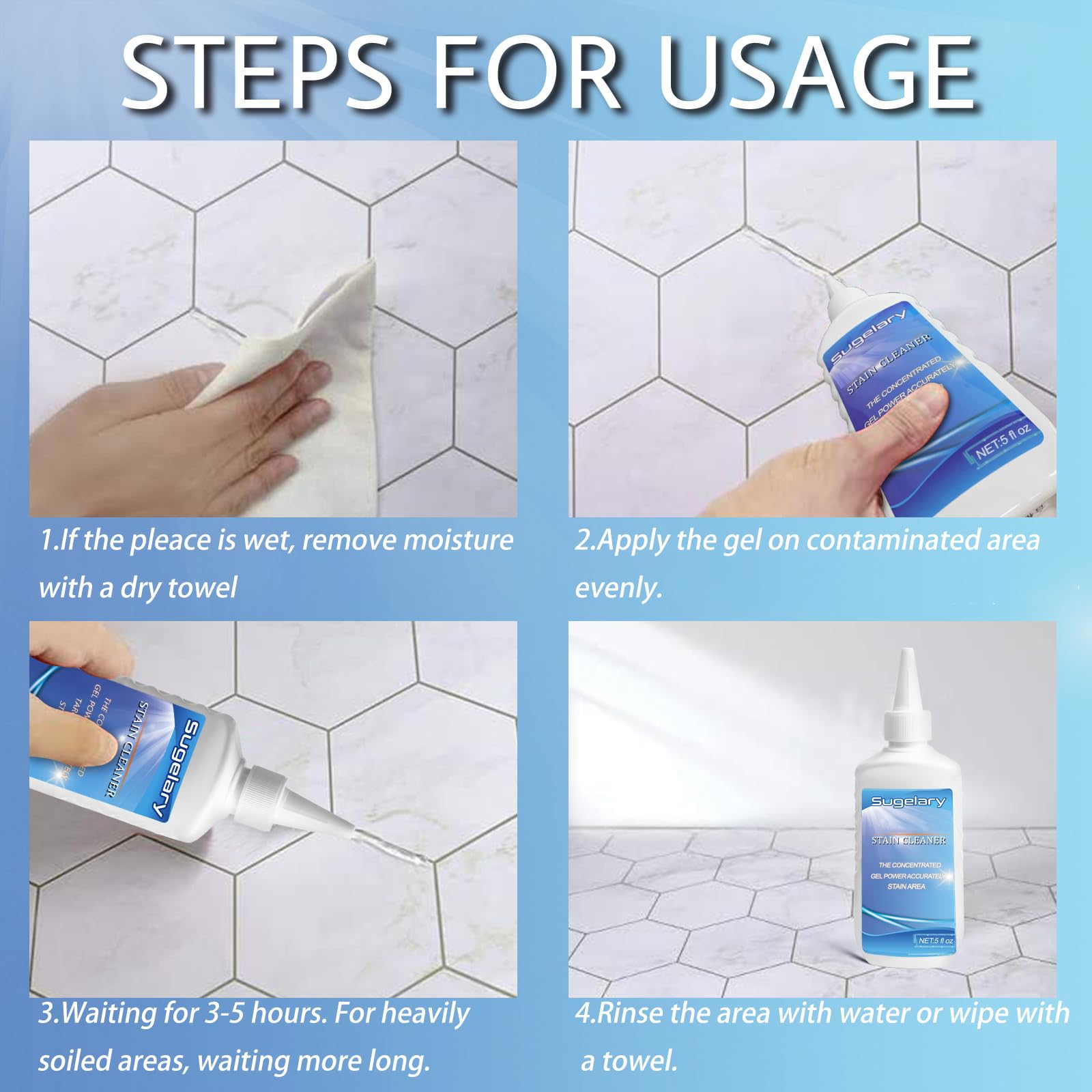 Sugelary Home Remover Gel - Powerful Household Cleaner for Washing Machine, Refrigerator Strips & Grout - Deep Cleans Sinks, Kitchens & Showers - Ideal for Home, Apartment & Office Cleaning