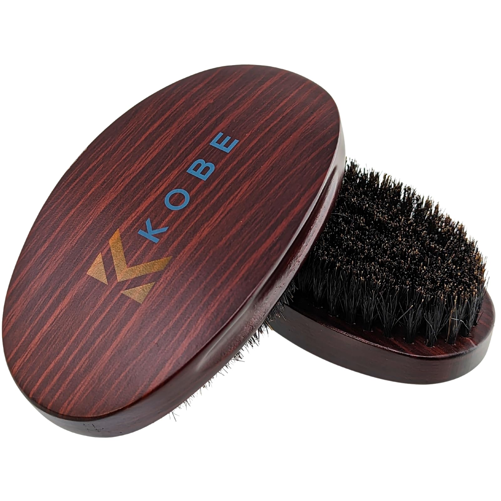 Kobe Professional Military Hair & Beard Brush Grooming Kit for Men - 2-Piece Wooden Boar Bristle Set - 100% Natural Bristles for Healthy Hair & Beard Care - Perfect for Daily Grooming, Travel & Military Use