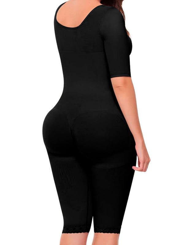 Shapewear with Sleeves - Stage 1 & 2 Colombian Faja for Waist Training, BBL & Body Shaping | Post-Surgery Compression Garment for Tummy Control & Slimming
