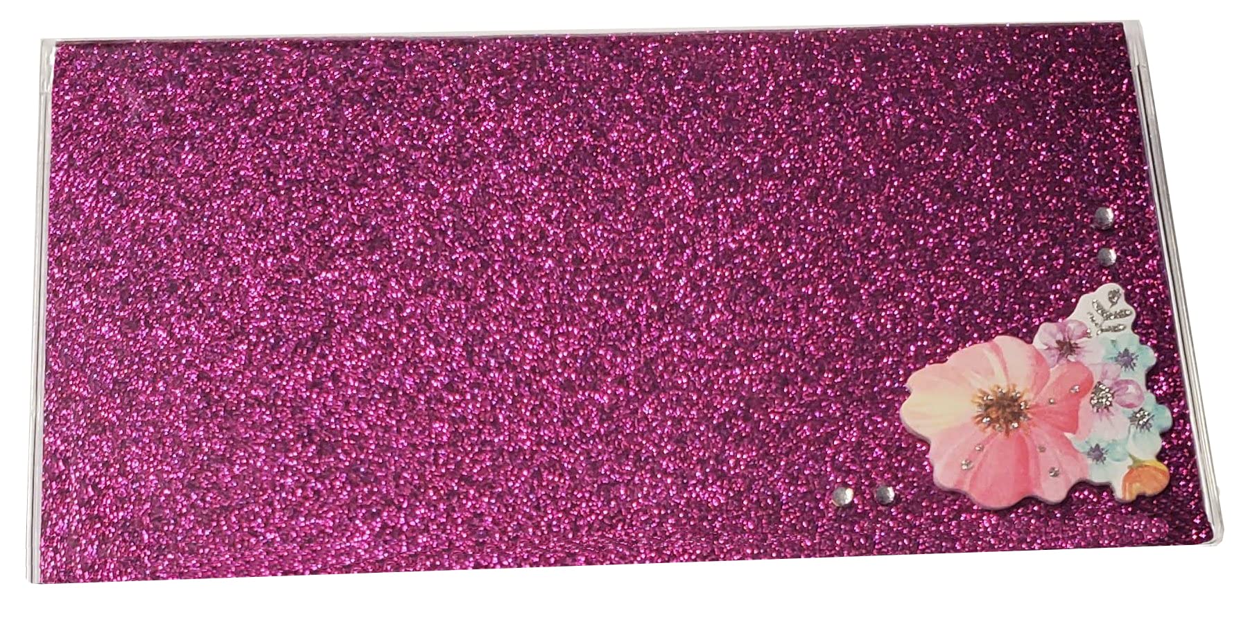 2023-2024-2025 Glitter Bling Pocket Planner with Notepad - Floral Plum Design | Perfect for School, Office & Gift Giving