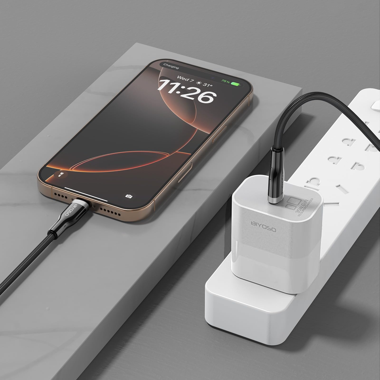 35W USB C to Lightning Fast Charging Cable 1.2M - Zinc Alloy Braided Durable Cord for iPhone 14/13/12/11, iPad, MacBook - High-Speed Data Sync & Fast Charging - Perfect for Home, Office & Travel Use