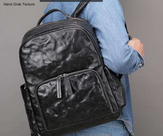 Stylish Large Black Leather Backpack Purse for Women - Waterproof Travel Laptop Bag with USB Charging Port, Perfect for Work, School & Daily Commute