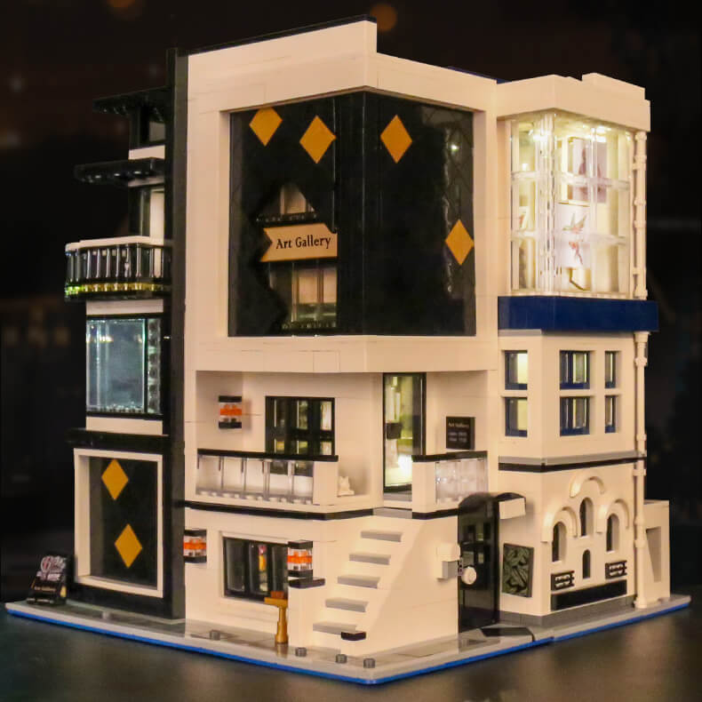 Mould King 16043 Art Gallery Showcase 3 Layer MOC Building Blocks Set - 3536 Pieces for Adults & Teens | Creative Display Model for Home Decor, Office Desk & Collector's Showcase