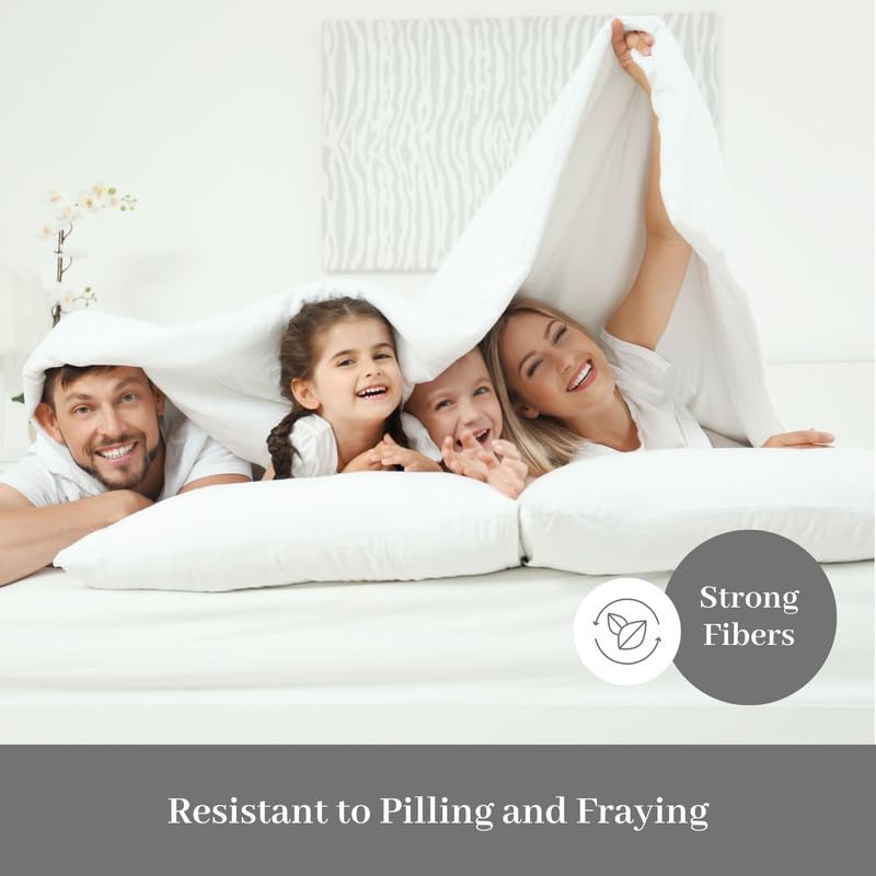 DreamFit DreamCool 100% Pima Cotton Sheets Set with Elastic Corner Straps - 20 Inch Deep Pocket, Made in USA, Luxury Bedding for Adjustable Beds - Split King Size, Ivory - Perfect for Hot Sleepers & Allergy Sufferers
