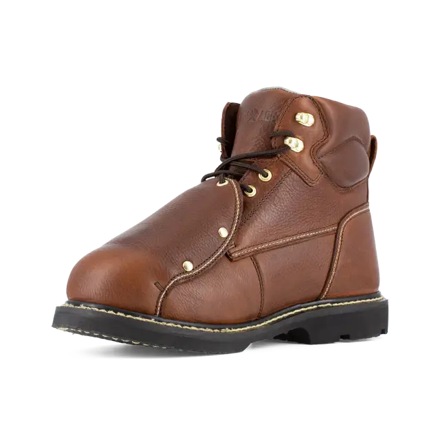 Groundbreaker Steel Toe & Metguard 6 Inch Work Boots for Men - Brown Safety Shoes for Construction, Warehouse & Industrial Work