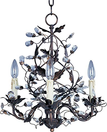 Maxim Elegante-3 Light Mini Chandelier in Leaf Style - 18.5