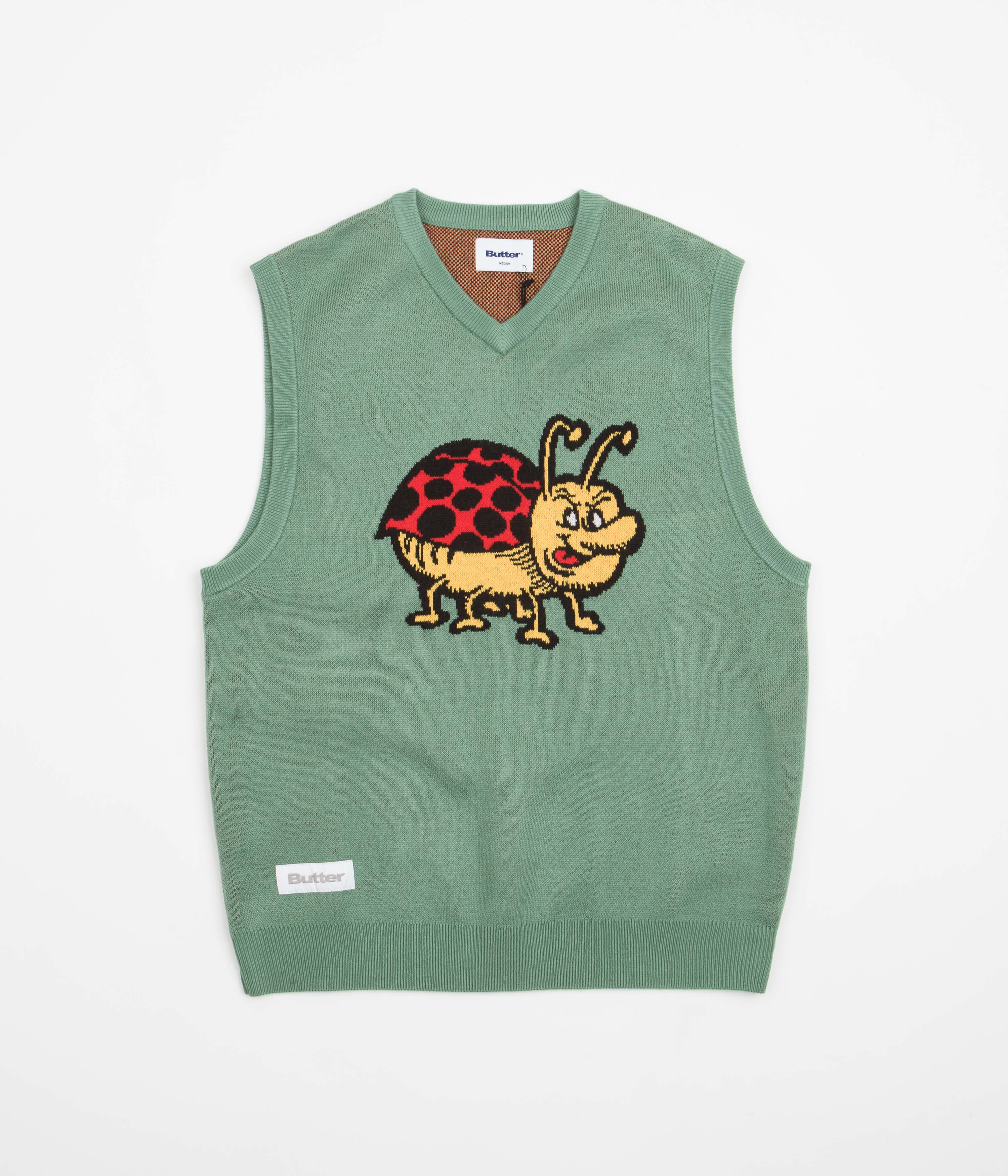 Butter Goods Bug Knitted Vest Washed Mint - Stylish Casual Wear for Men & Women | Perfect for Outdoor Activities and Street Fashion