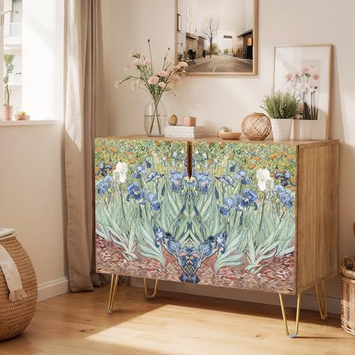 Vibrant Blue Pastel Iris Flower Garden