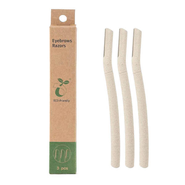 EZ Eco-Friendly POPU 3-Pack Disposable Eyebrow Razors for Women - Painless Facial Hair Removal for Smooth Skin at Home & Travel