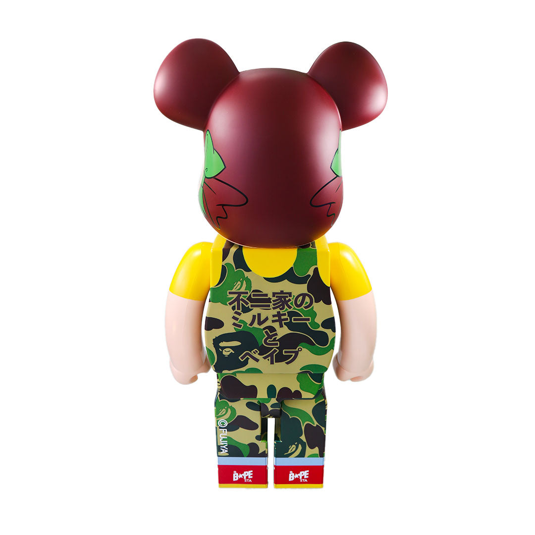 BAPE × Pekochan 1000% Bearbrick Collectible Figure (Green) - Limited Edition Vinyl Art Toy for Display & Anime Fans Collection